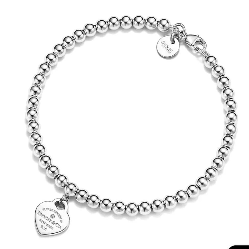 Tiffany and Co. Heart Bead Love Bracelet